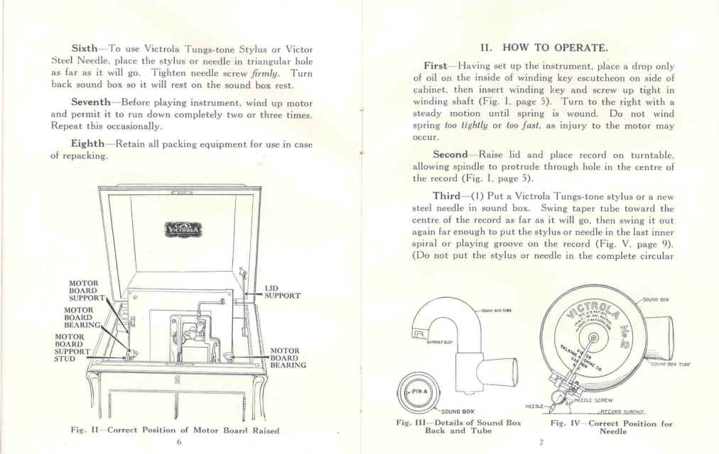 Victor Victrola 100 Gramophone Phonograph  Instruction Manual Reproduction 