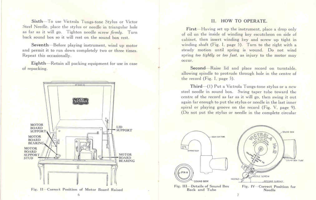 VICTROLA 405 ELECTRIC Set-up & Instruction Manual reprint 