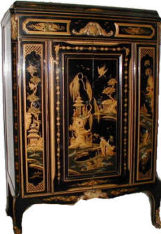 Japanese Figures over black finish example